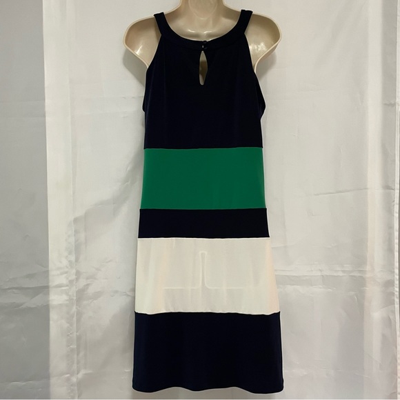 En Focus Studio Color Block Stretchy Halter Dress - Picture 2 of 11